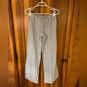 South Moon Under Low-Rise Blue & White Pinstripe Linen Blend Pants